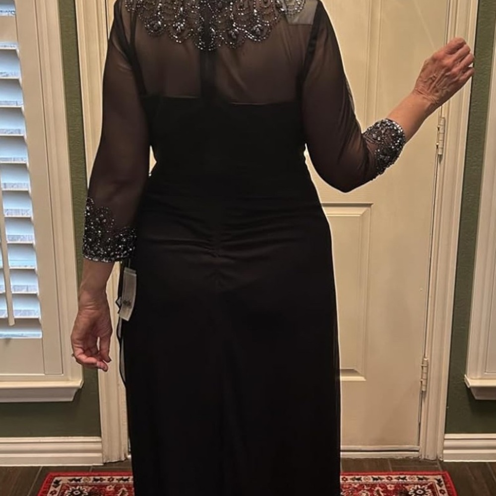 NWT Alex Apparel Elegant Evening Gown/MOB dark navy dress size 14W - Picture 9 of 16